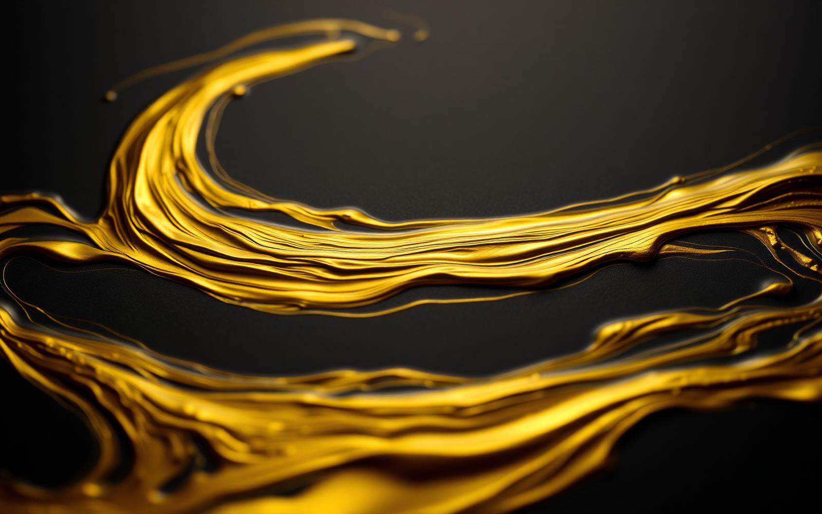 Liquid gold on a matte black surface